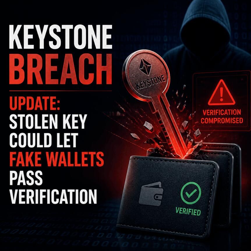 Keystone Breach Update: Stolen Key Could Let Fake Wallets Pass Verification