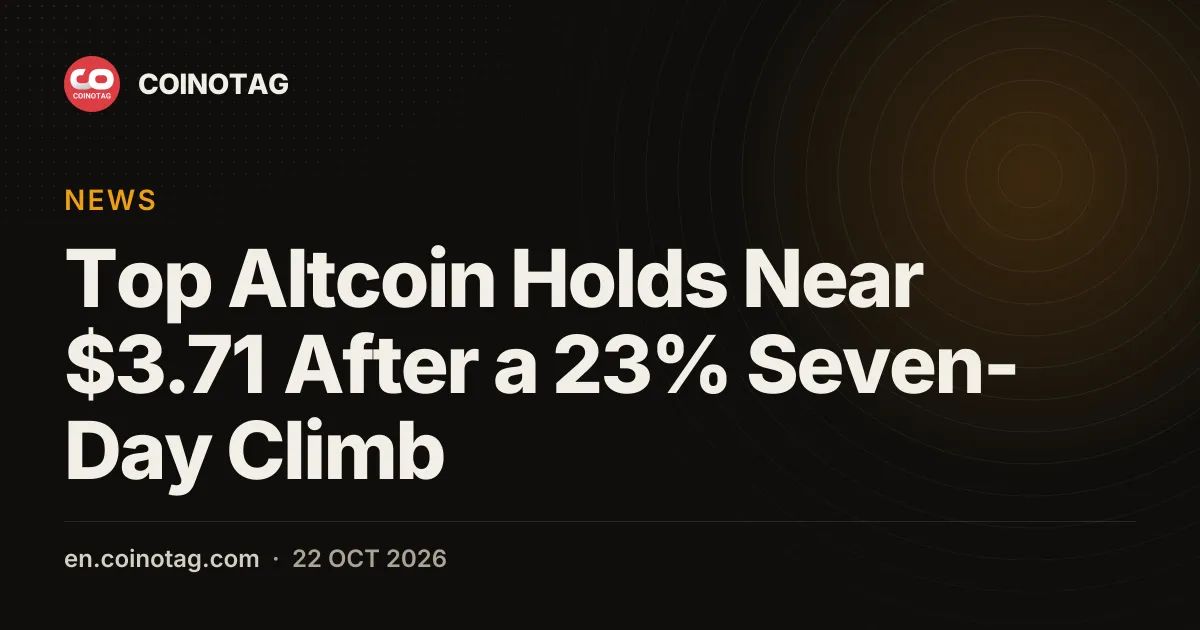 Top Altcoin Holds Near $3.71 After a 23% Seven-Day Climb