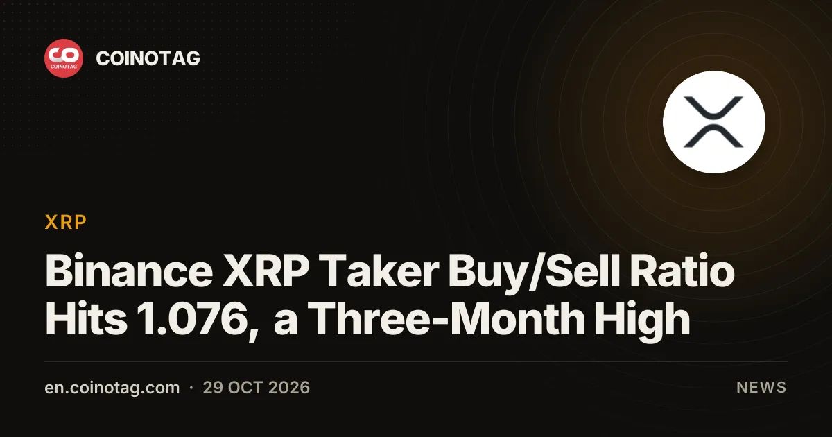 Binance XRP Taker Buy/Sell Ratio Hits 1.076, a Three-Month High