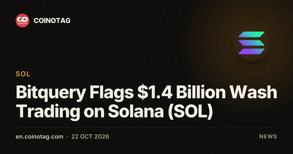 Bitquery Flags $1.4 Billion Wash Trading on Solana (SOL)