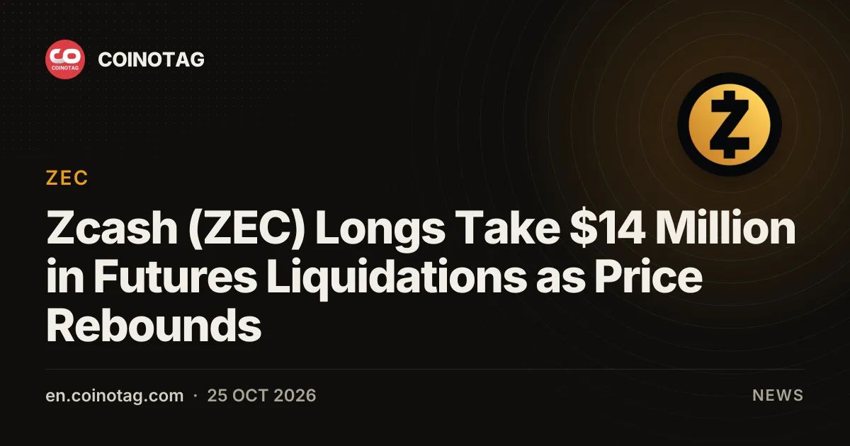 Zcash (ZEC) Longs Take $14 Million in Futures Liquidations as Price Rebounds