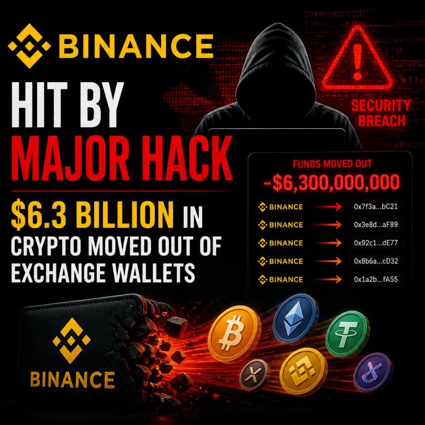Binance Hit By Major Hack, $6.3 Billion In Crypto Moved Out Of Exchange Wallets