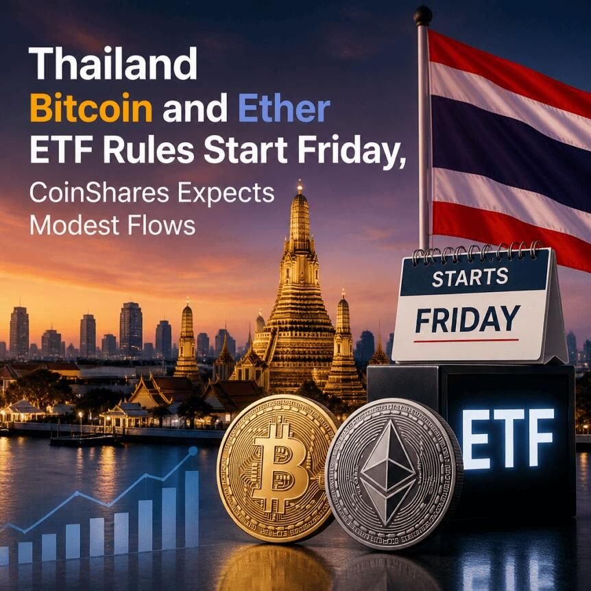 Thailand Bitcoin and Ether ETF Rules Start Friday, CoinShares Expects Modest Flows