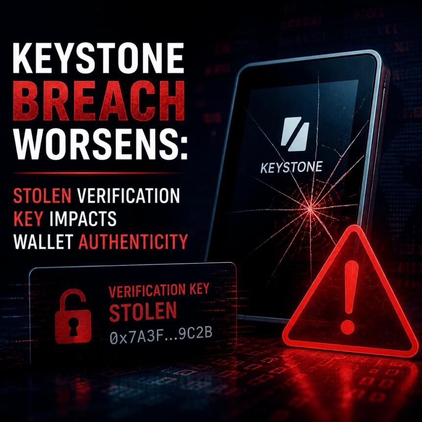 Keystone Breach Worsens: Stolen Verification Key Impacts Wallet Authenticity