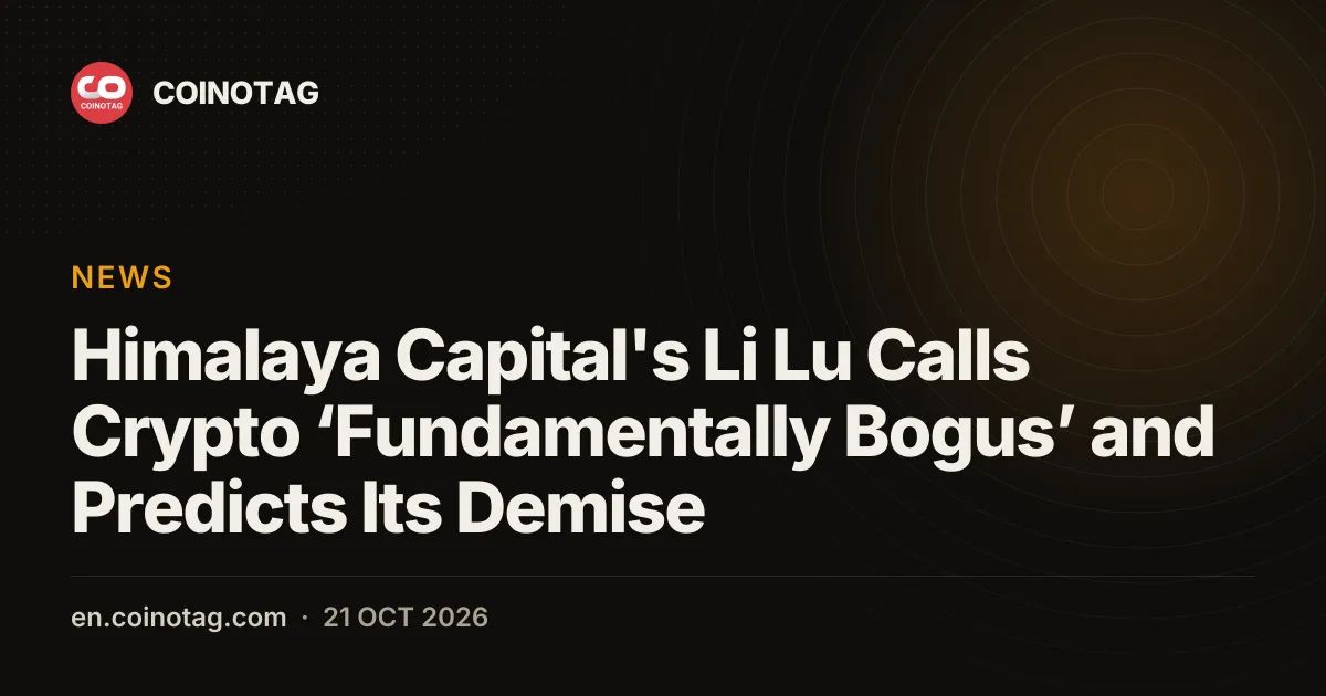 Himalaya Capital's Li Lu Calls Crypto ‘Fundamentally Bogus’ and Predicts Its Demise