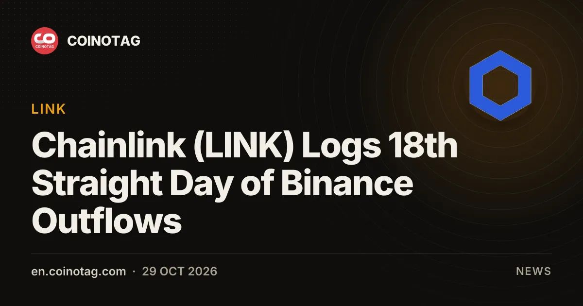 Chainlink (LINK) Logs 18th Straight Day of Binance Outflows