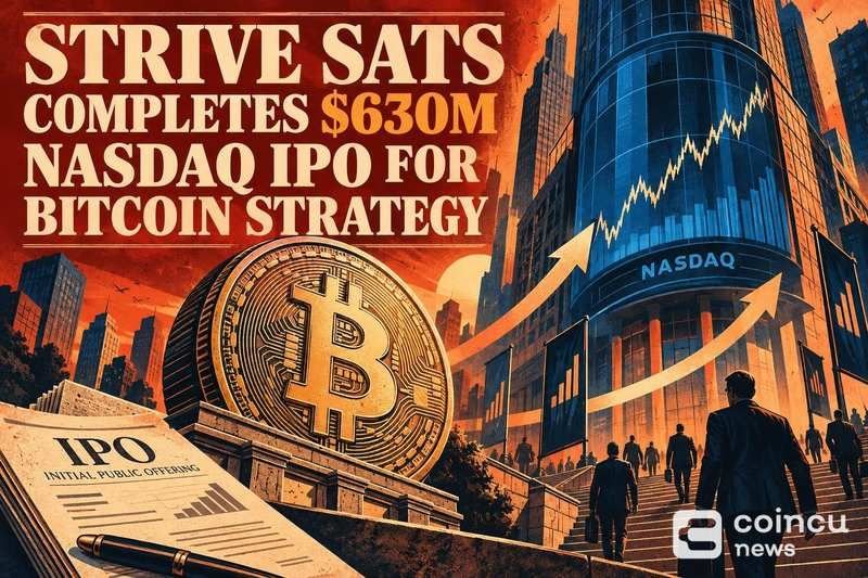 Strive SATS Completes $630M Nasdaq IPO for Bitcoin Strategy