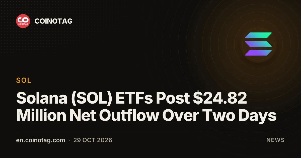 Solana (SOL) ETFs Post $24.82 Million Net Outflow Over Two Days