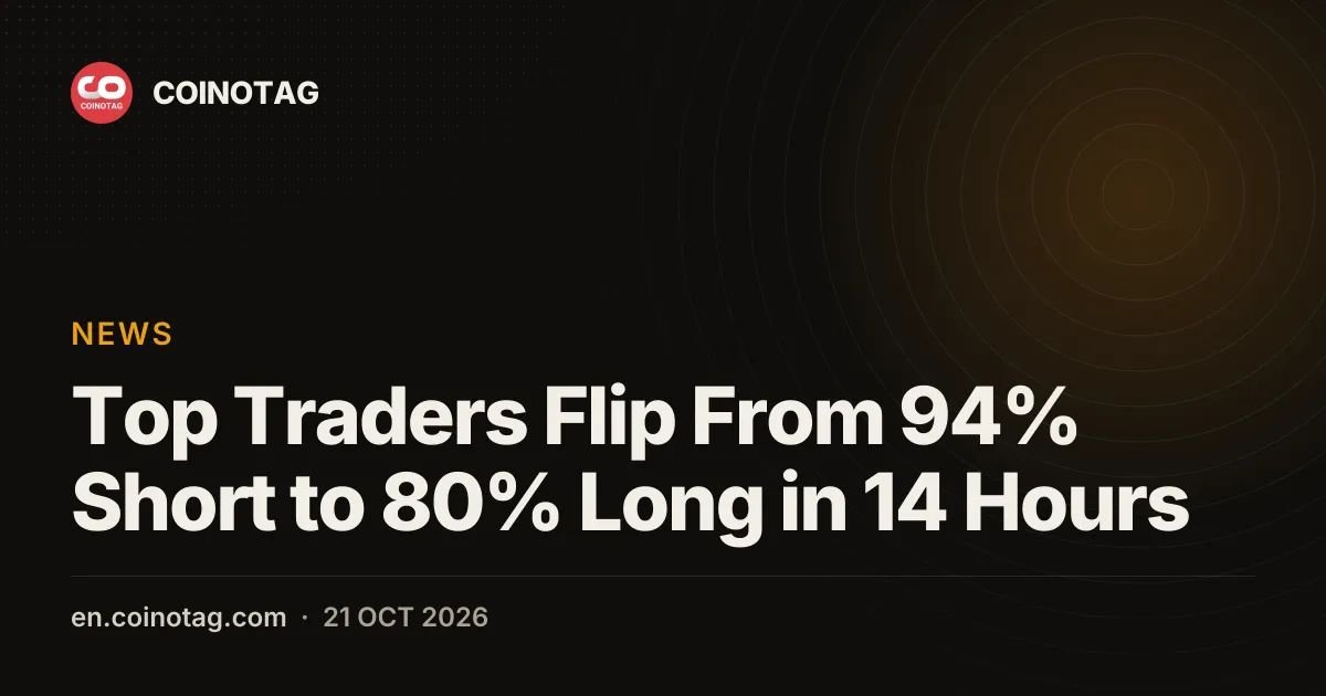 Top Traders Flip From 94% Short to 80% Long in 14 Hours