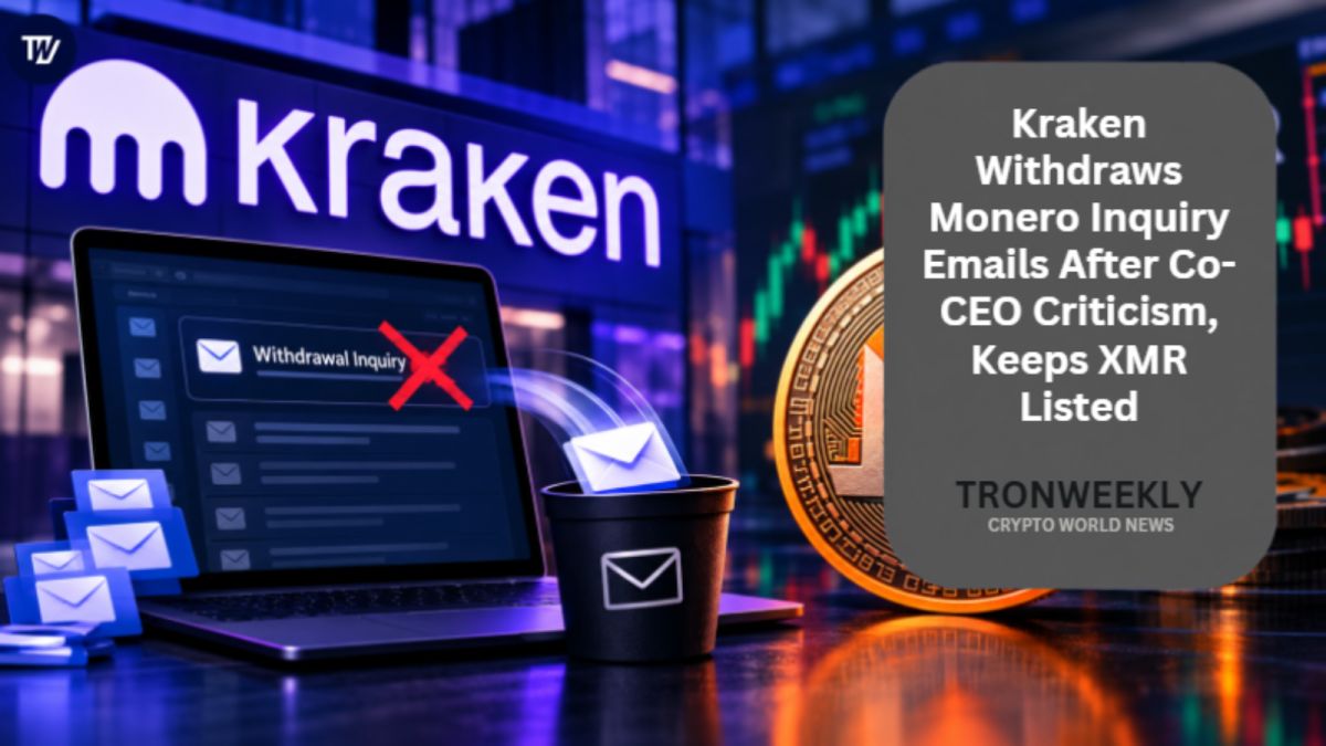 Kraken Withdraws Monero Inquiry Emails After Co-CEO Criticism, Keeps XMR Listed