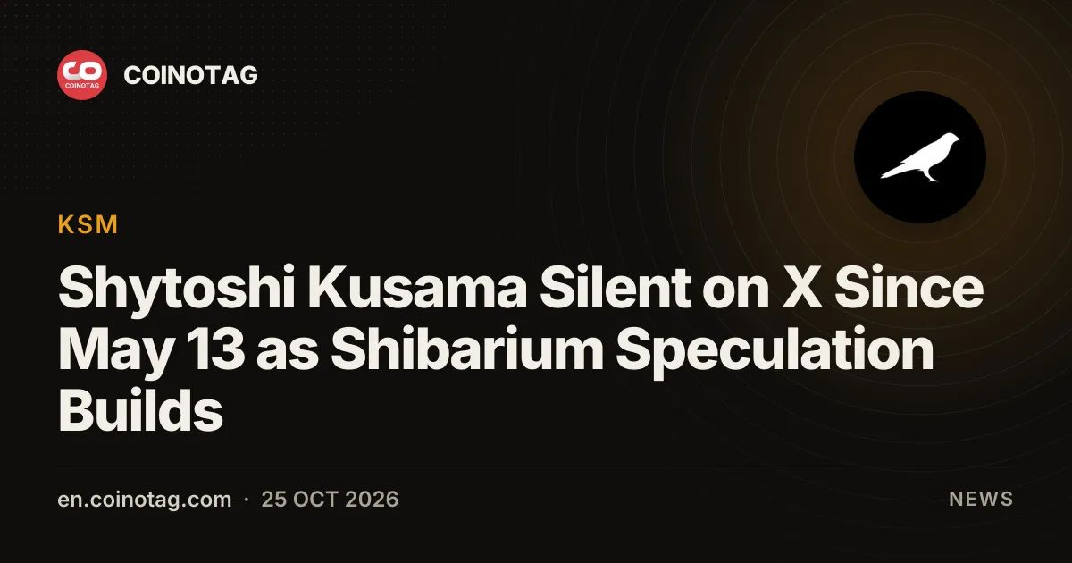 Shytoshi Kusama Silent on X Since May 13 as Shibarium Speculation Builds
