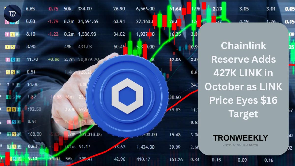 Chainlink Reserve Adds 427K LINK in October as LINK Price Eyes $16 Target