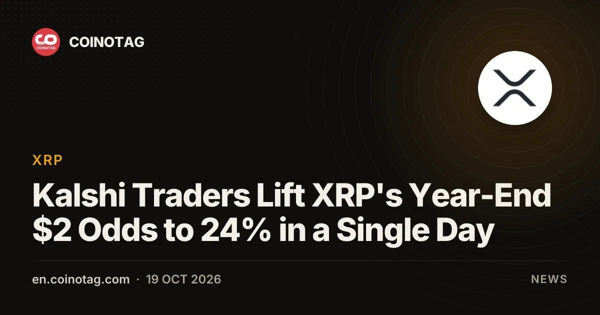 Kalshi Traders Lift XRP's Year-End $2 Odds to 24% in a Single Day