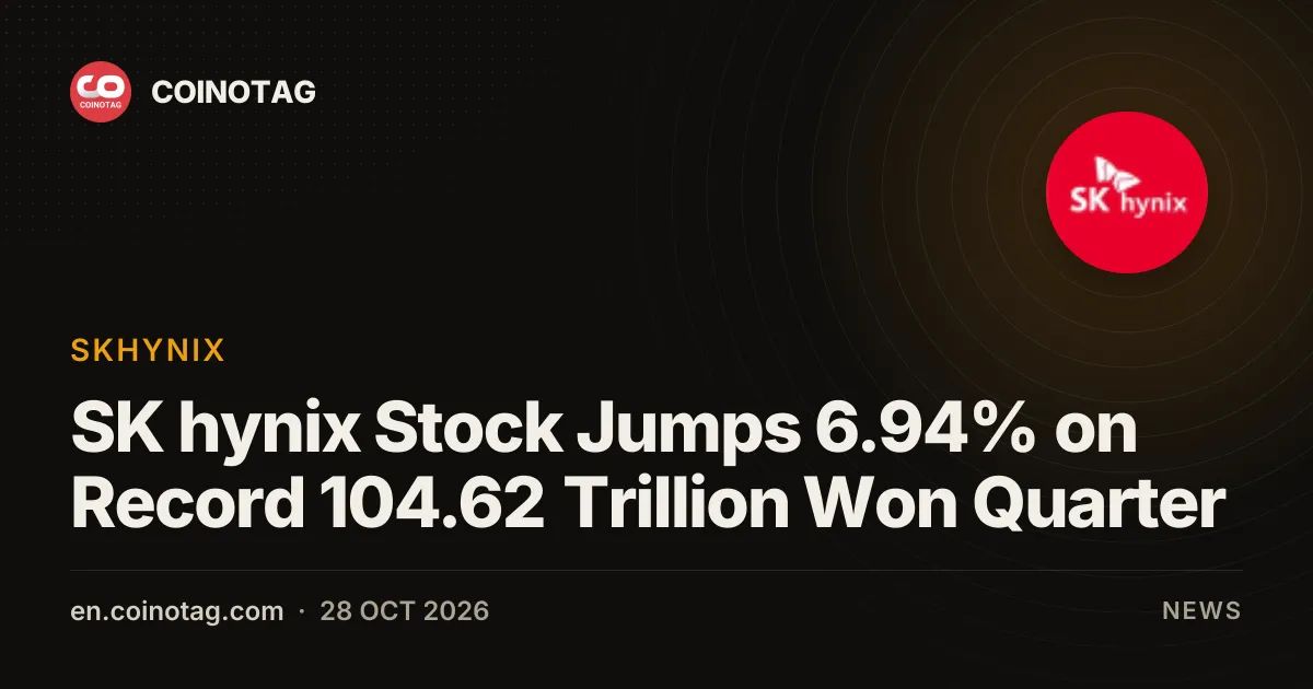 SK hynix Stock Jumps 6.94% on Record 104.62 Trillion Won Quarter