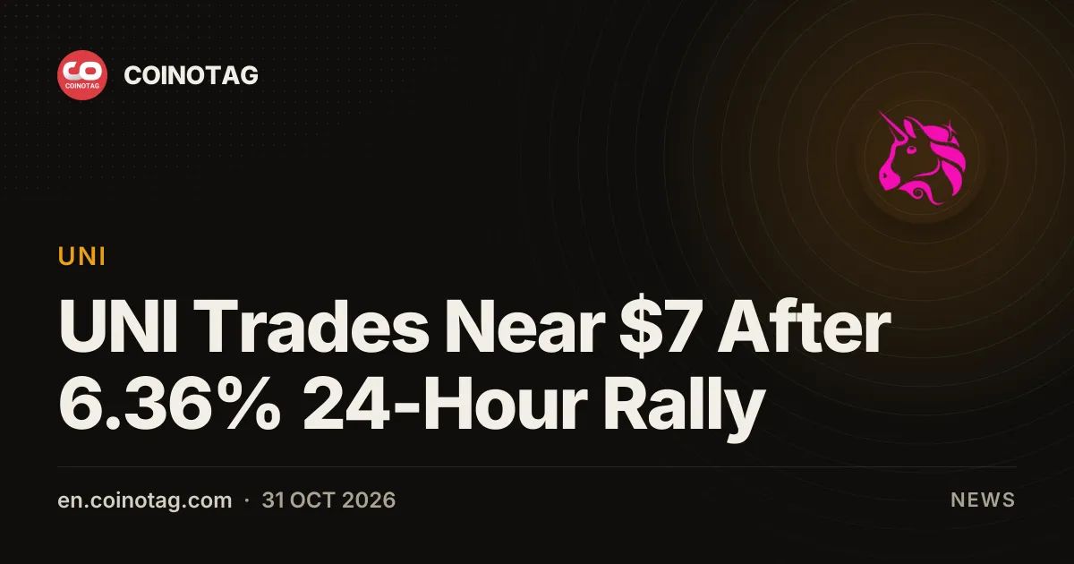 UNI Trades Near $7 After 6.36% 24-Hour Rally