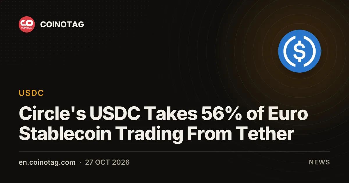 Circle's USDC Takes 56% of Euro Stablecoin Trading From Tether