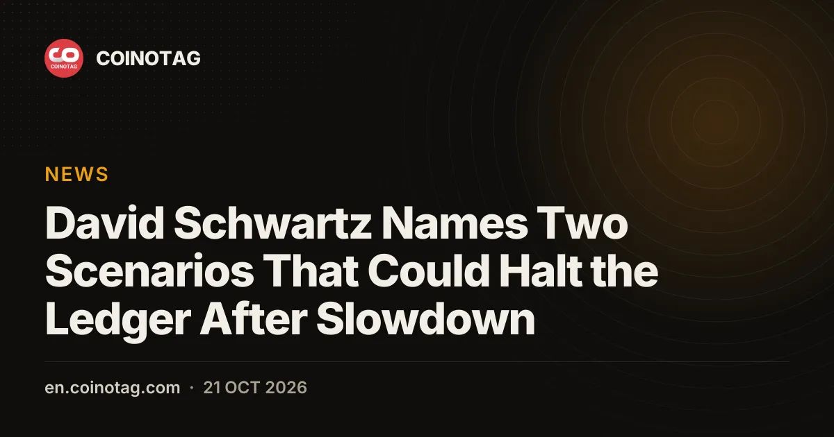 David Schwartz Names Two Scenarios That Could Halt the Ledger After Slowdown