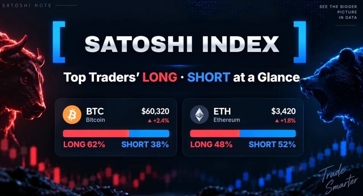 [Satoshi Index] Top Crypto Traders Swing From 94% Short to 80% Long on 24-Hour Ranking as 7-Day and 30-Day Groups Stay 83% Short