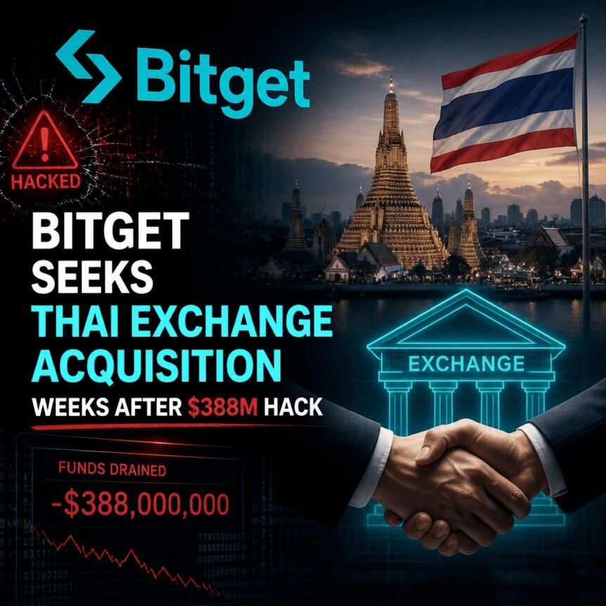 Bitget Seeks Thai Exchange Acquisition Weeks After $388M Hack
