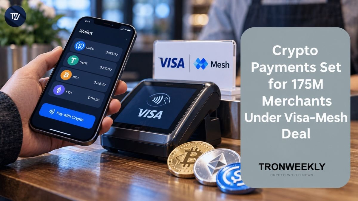 Crypto Payments Set for 175M Merchants Under Visa-Mesh Deal