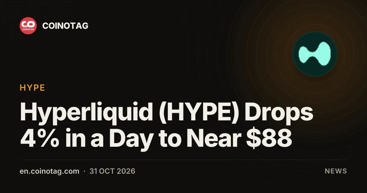 Hyperliquid (HYPE) Drops 4% in a Day to Near $88