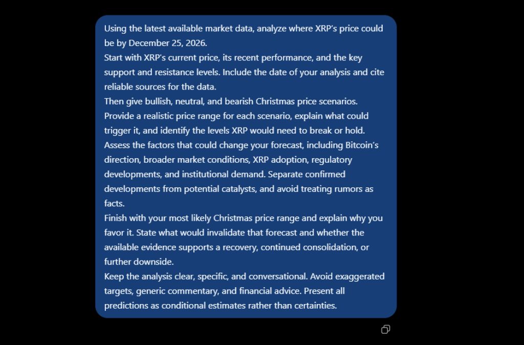 ChatGPT Predicts Where XRP Price Could Be by Christmas