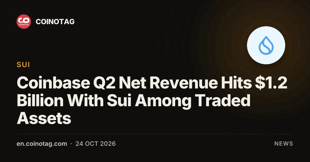 Coinbase Q2 Net Revenue Hits $1.2 Billion With Sui Among Traded Assets
