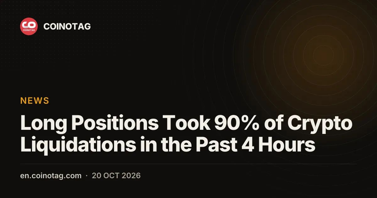Long Positions Took 90% of Crypto Liquidations in the Past 4 Hours