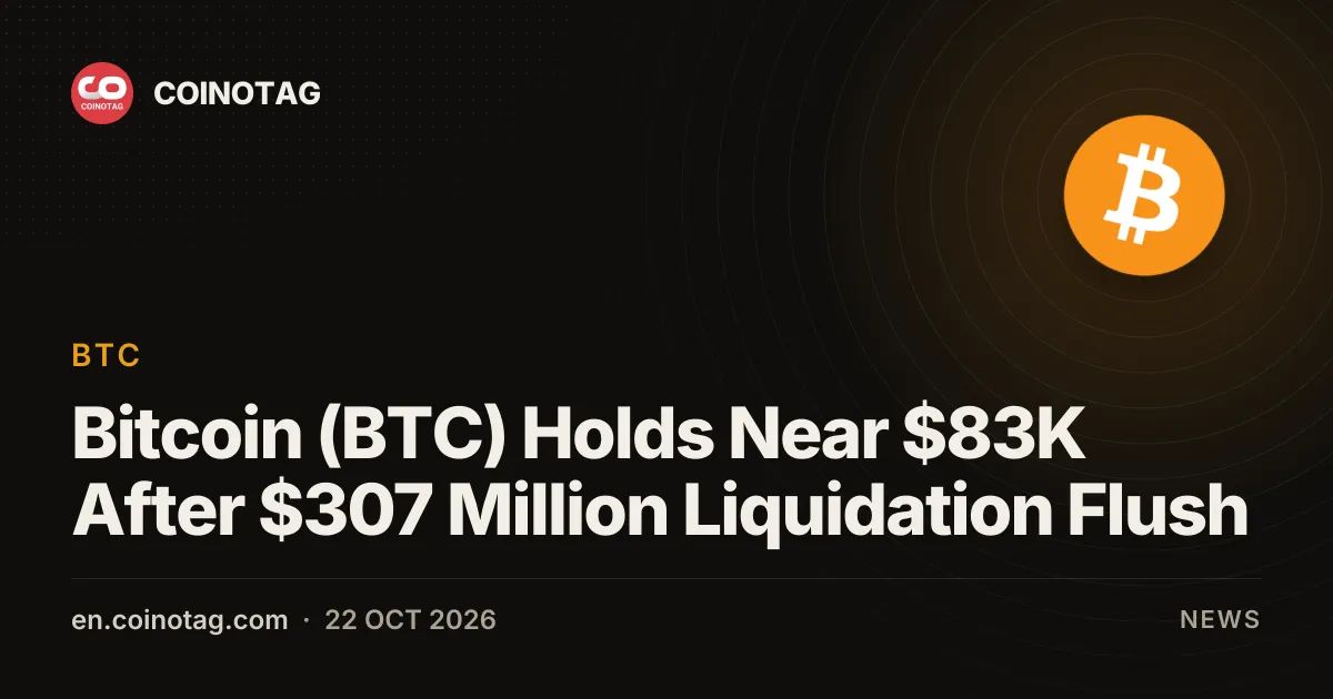 Bitcoin (BTC) Holds Near $83K After $307 Million Liquidation Flush