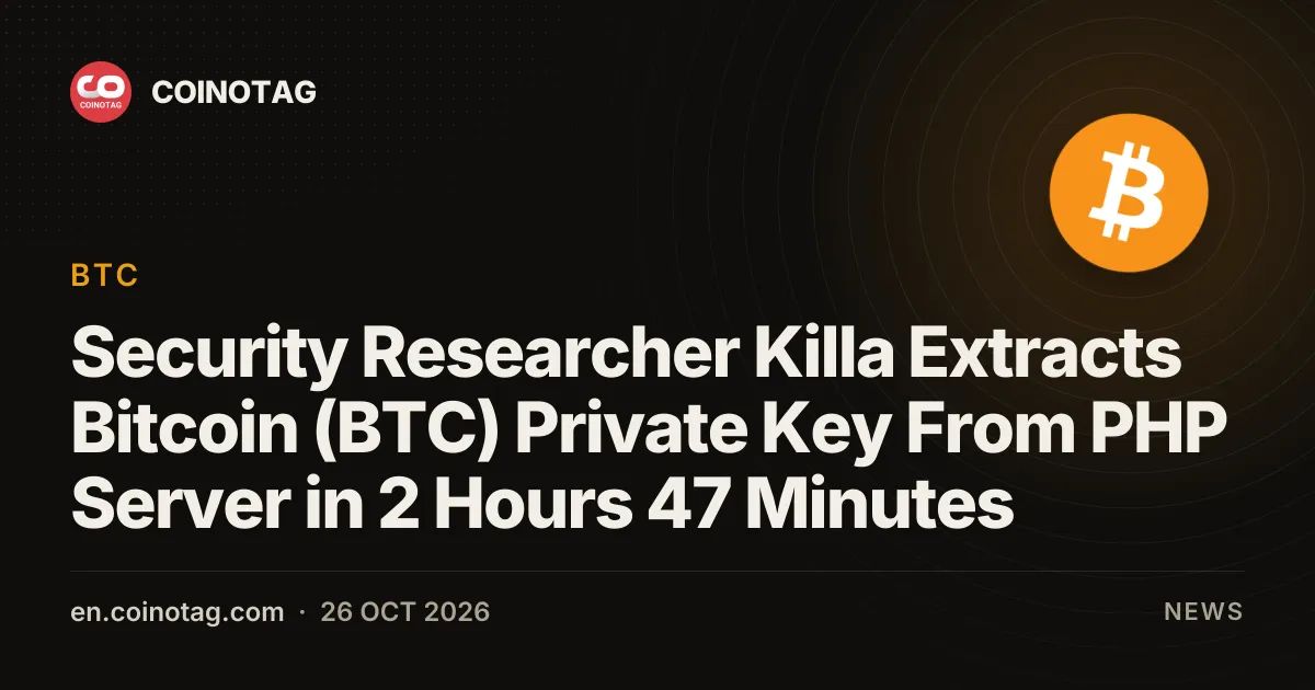 Security Researcher Killa Extracts Bitcoin (BTC) Private Key From PHP Server in 2 Hours 47 Minutes
