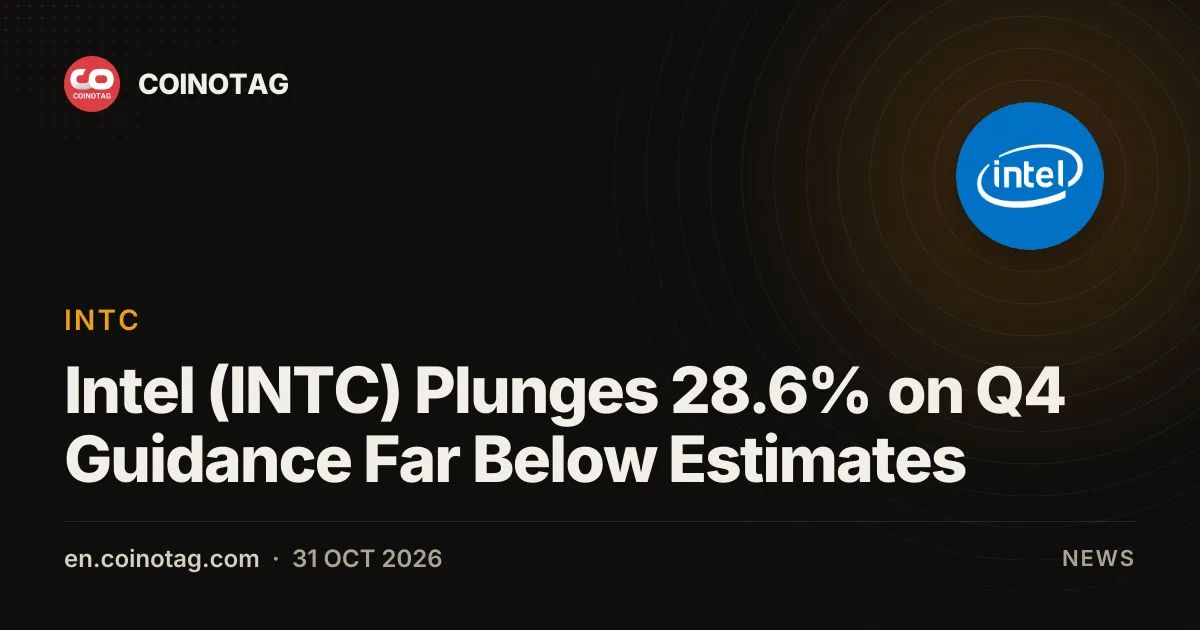 Intel (INTC) Plunges 28.6% on Q4 Guidance Far Below Estimates