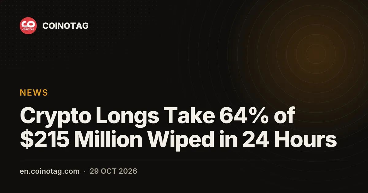 Crypto Longs Take 64% of $215 Million Wiped in 24 Hours
