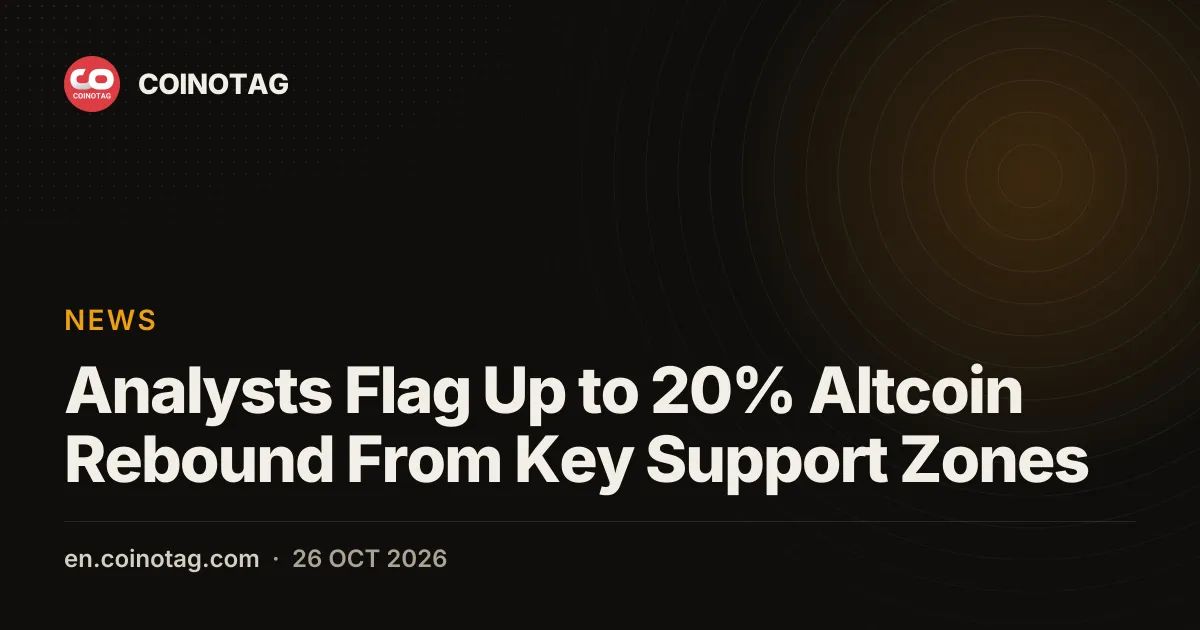 Analysts Flag Up to 20% Altcoin Rebound From Key Support Zones