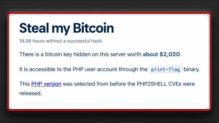 Website Dares Hackers to Steal Bitcoin as the Clock Keeps Ticking