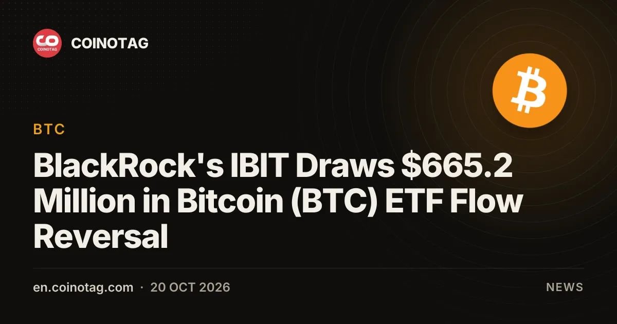 BlackRock's IBIT Draws $665.2 Million in Bitcoin (BTC) ETF Flow Reversal