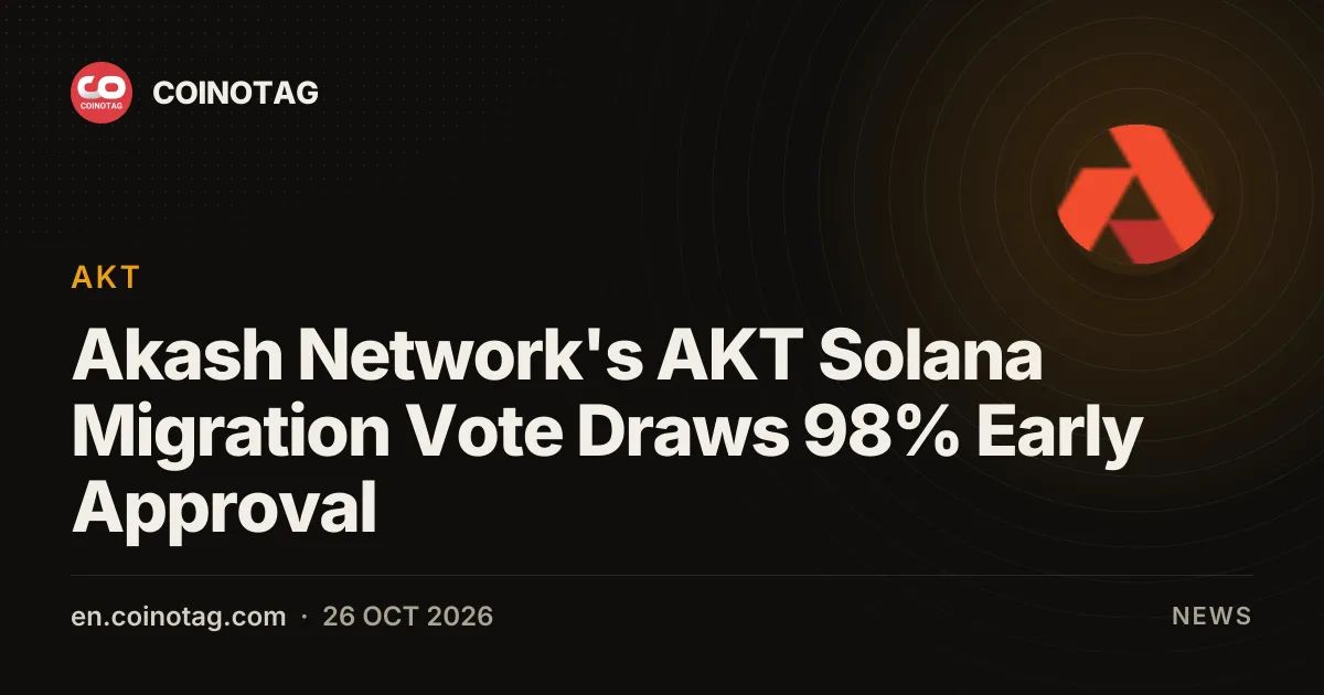 Akash Network's AKT Solana Migration Vote Draws 98% Early Approval