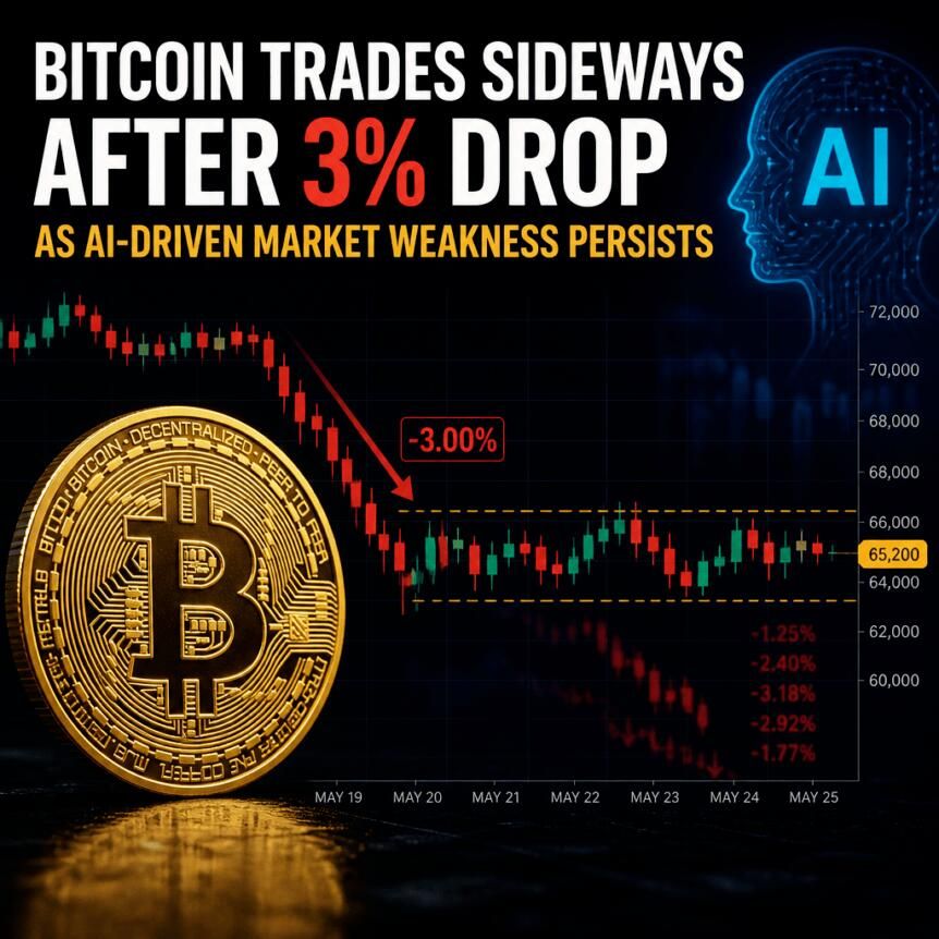 Bitcoin Trades Sideways After 3% Drop as AI-Driven Market Weakness Persists