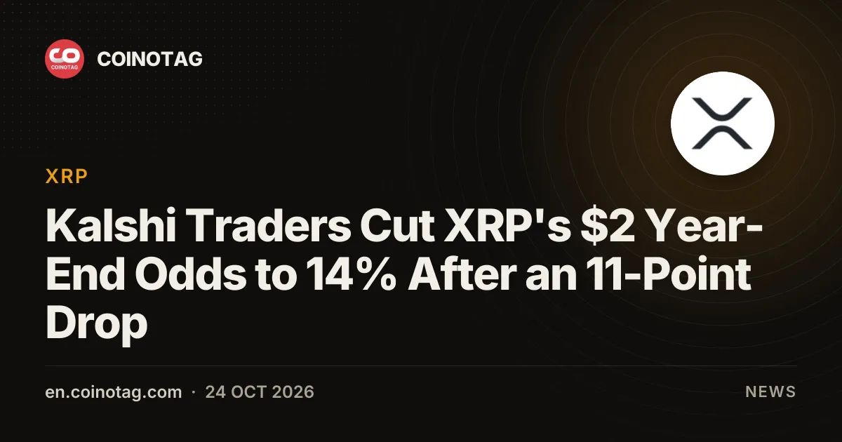Kalshi Traders Cut XRP's $2 Year-End Odds to 14% After an 11-Point Drop