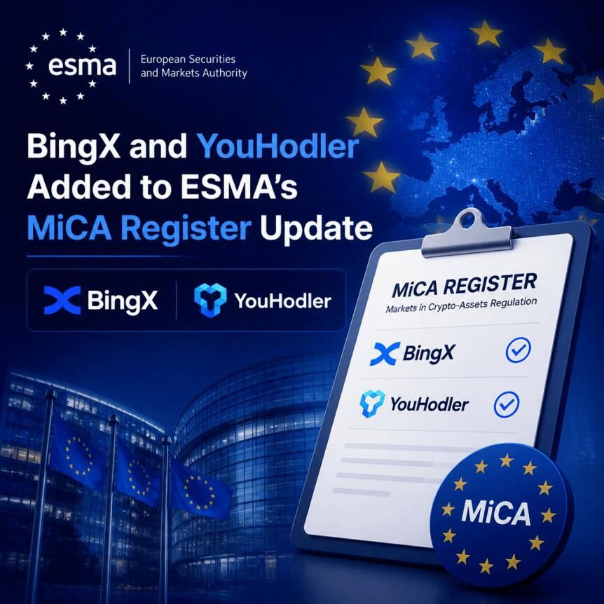BingX and YouHodler Added to ESMA’s MiCA Register Update