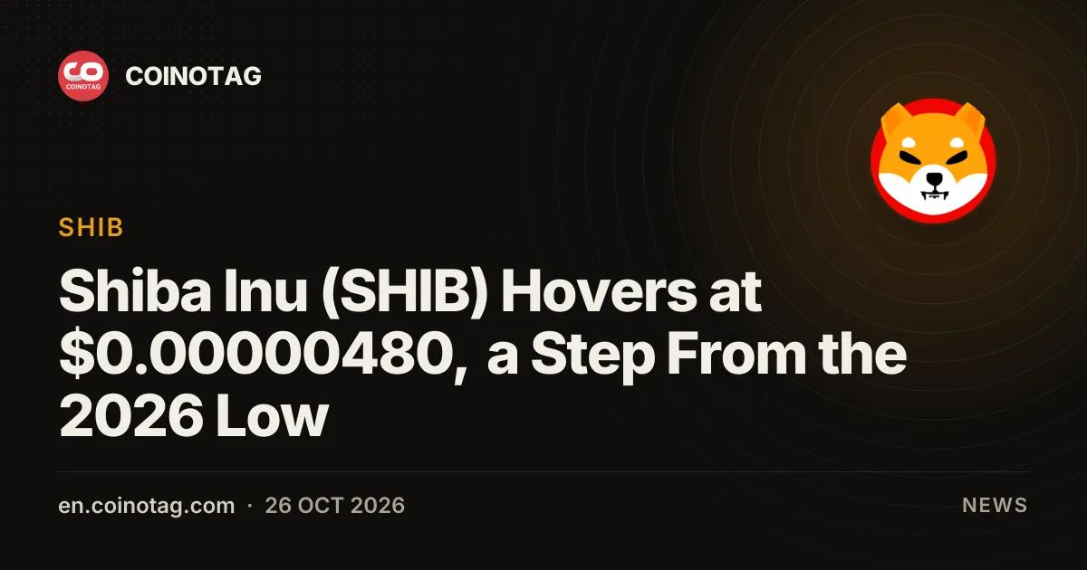 Shiba Inu (SHIB) Hovers at $0.00000480, a Step From the 2026 Low