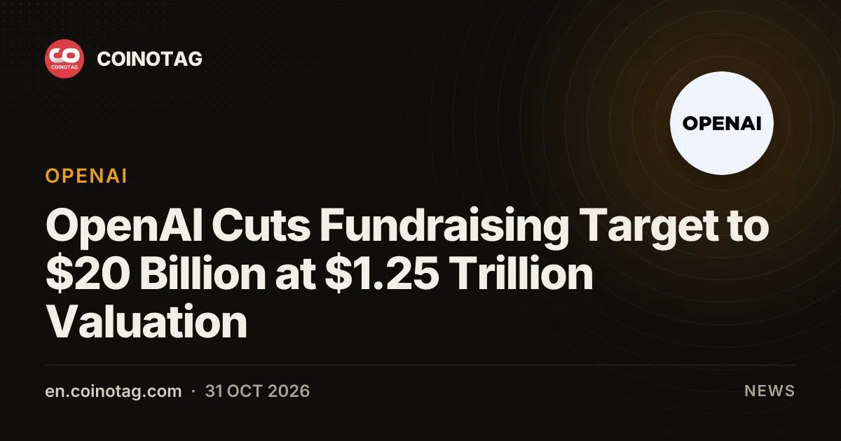 OpenAI Cuts Fundraising Target to $20 Billion at $1.25 Trillion Valuation