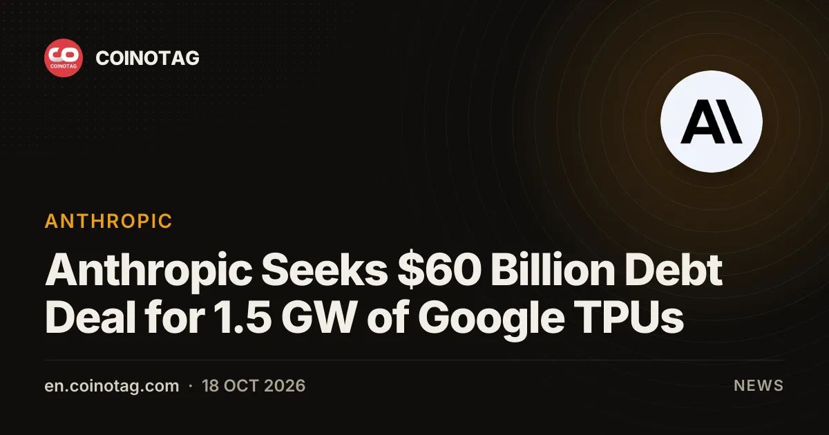 Anthropic Seeks $60 Billion Debt Deal for 1.5 GW of Google TPUs