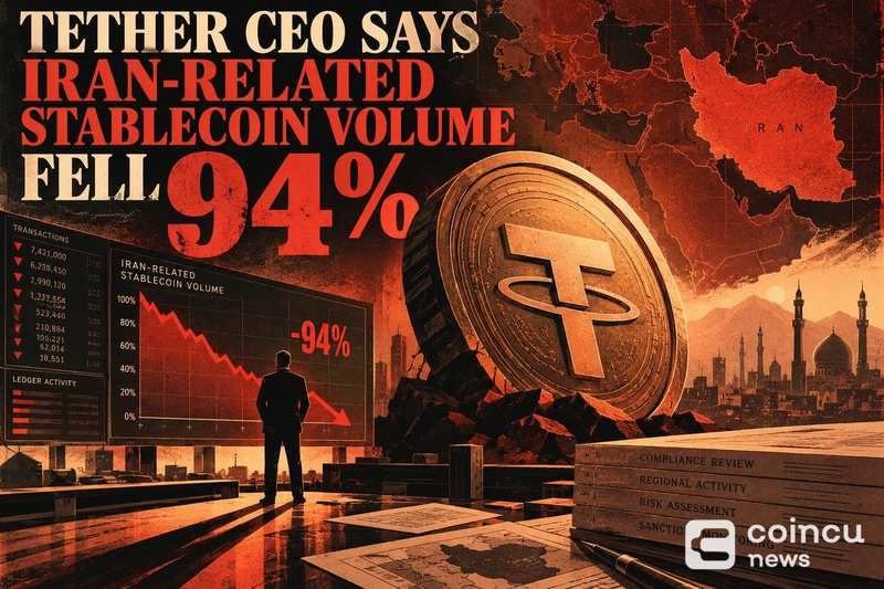 Tether CEO Says Iran-Related Stablecoin Volume Fell 94%